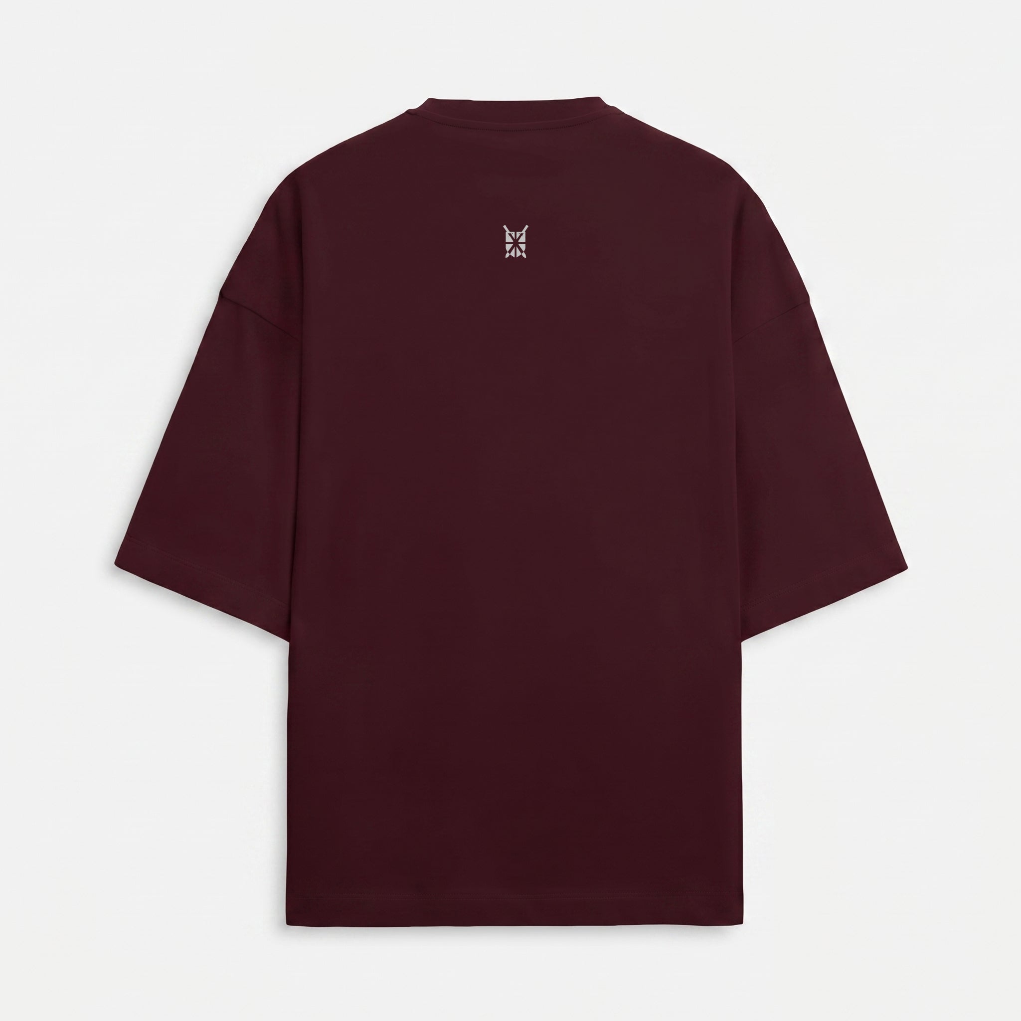 French Terry Biker Helmet Oversized Maroon T-Shirt (Unisex)