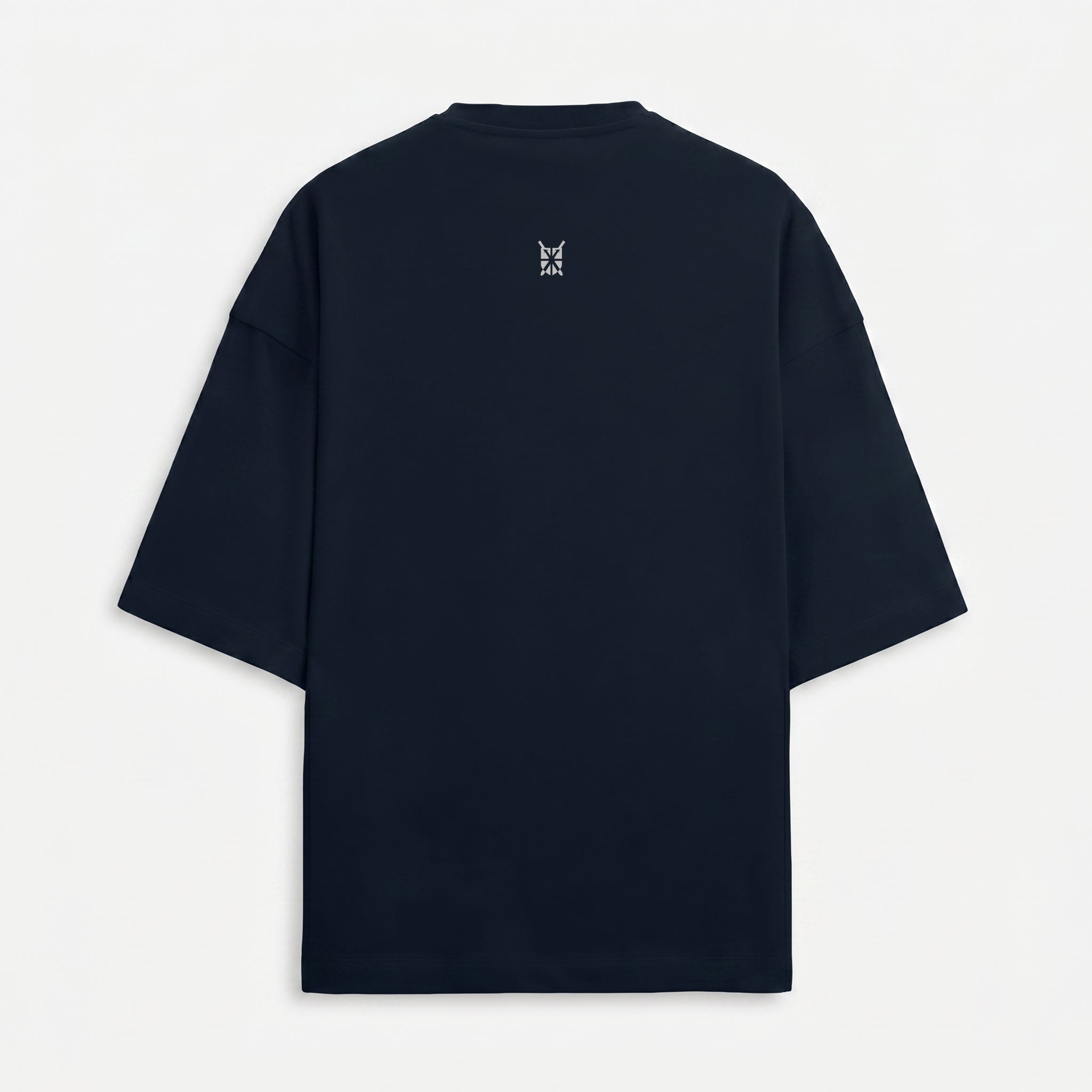 French Terry Biker Helmet Oversized Navy Blue T-Shirt (Unisex)