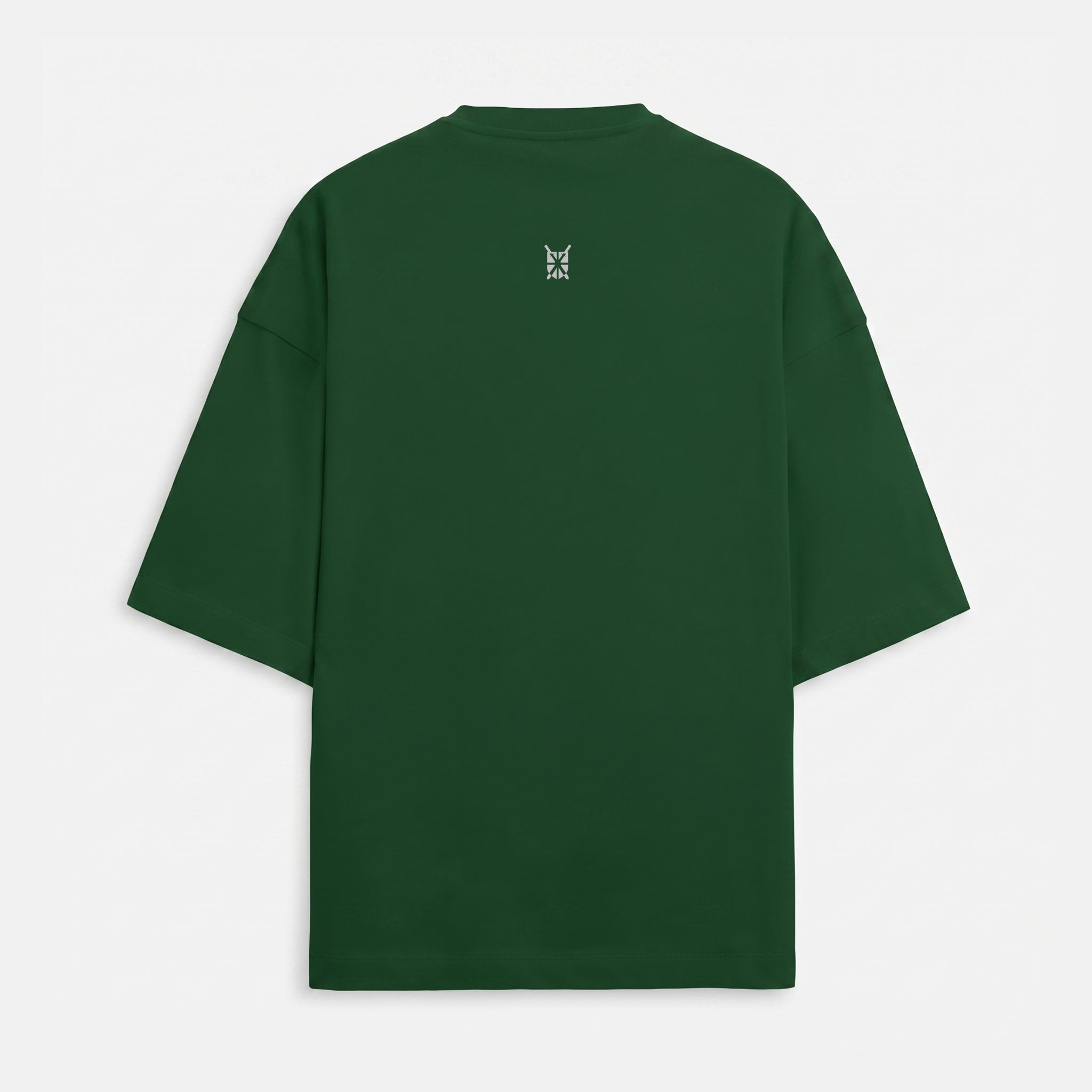 French Terry Tri-Colour Lifestyle Bottle Green Oversized T-Shirt (Unisex)
