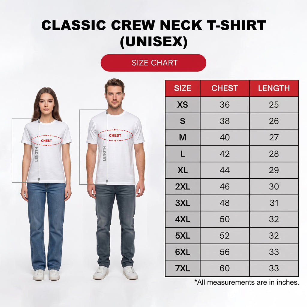 Classic Crew Neck White T-Shirt (Unisex)
