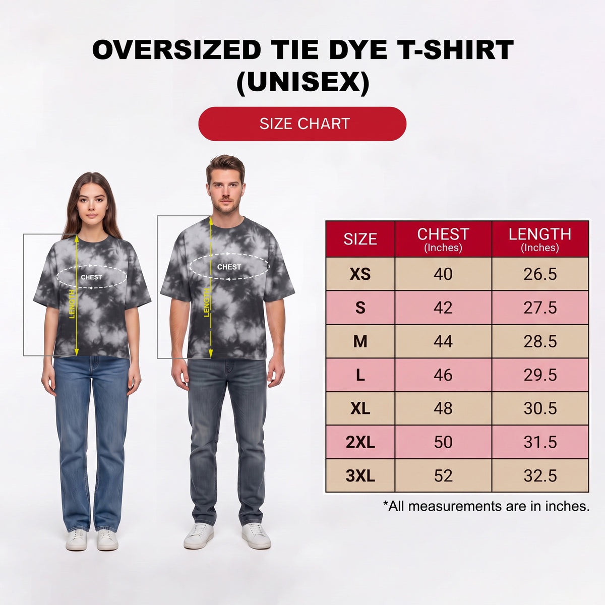 Tie Dye Oversized Grunge Arc Brown-Black T-Shirt (Unisex)