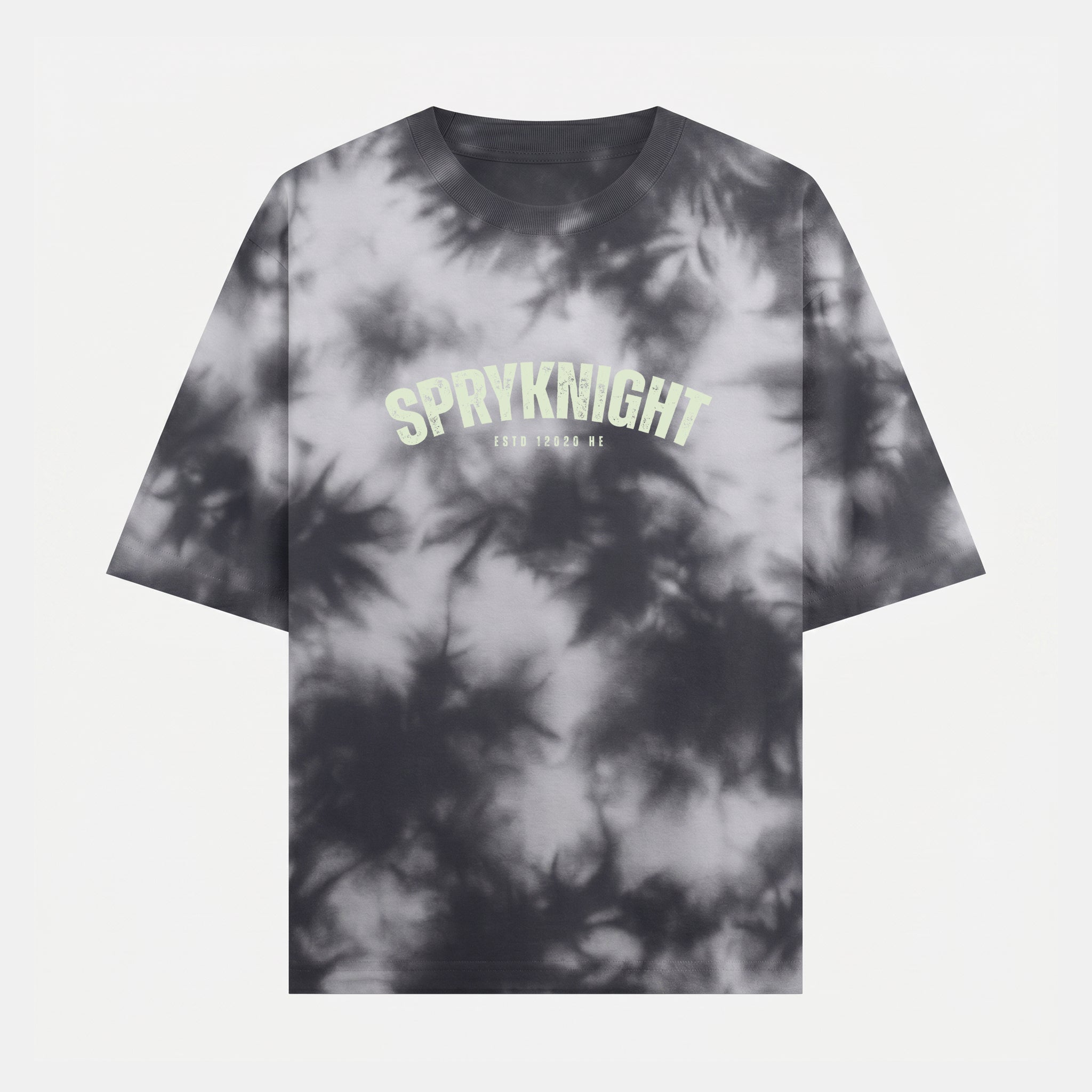Tie Dye Oversized Grunge Arc White-Black T-Shirt (Unisex)
