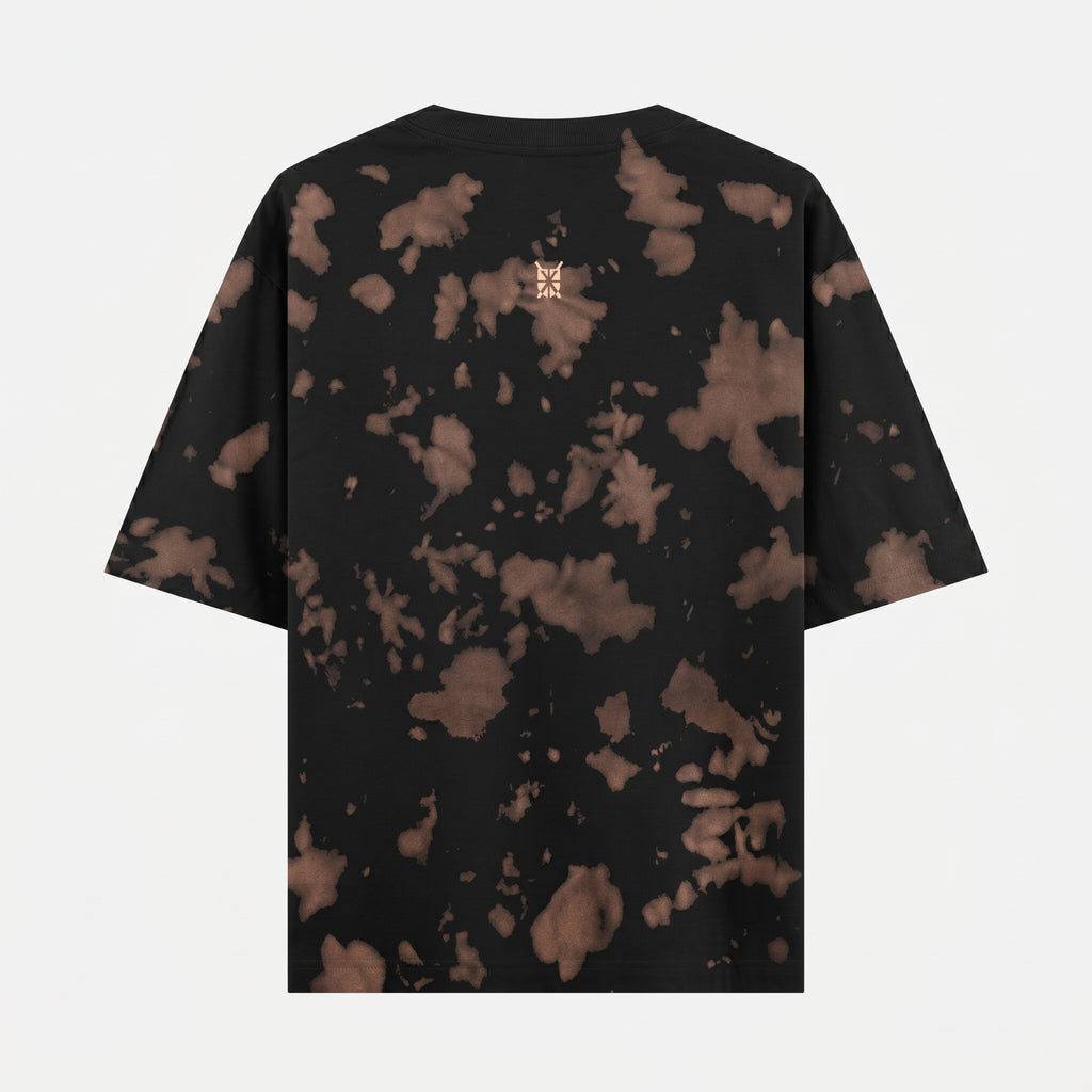 Tie Dye Oversized Grunge Arc Brown-Black T-Shirt (Unisex)