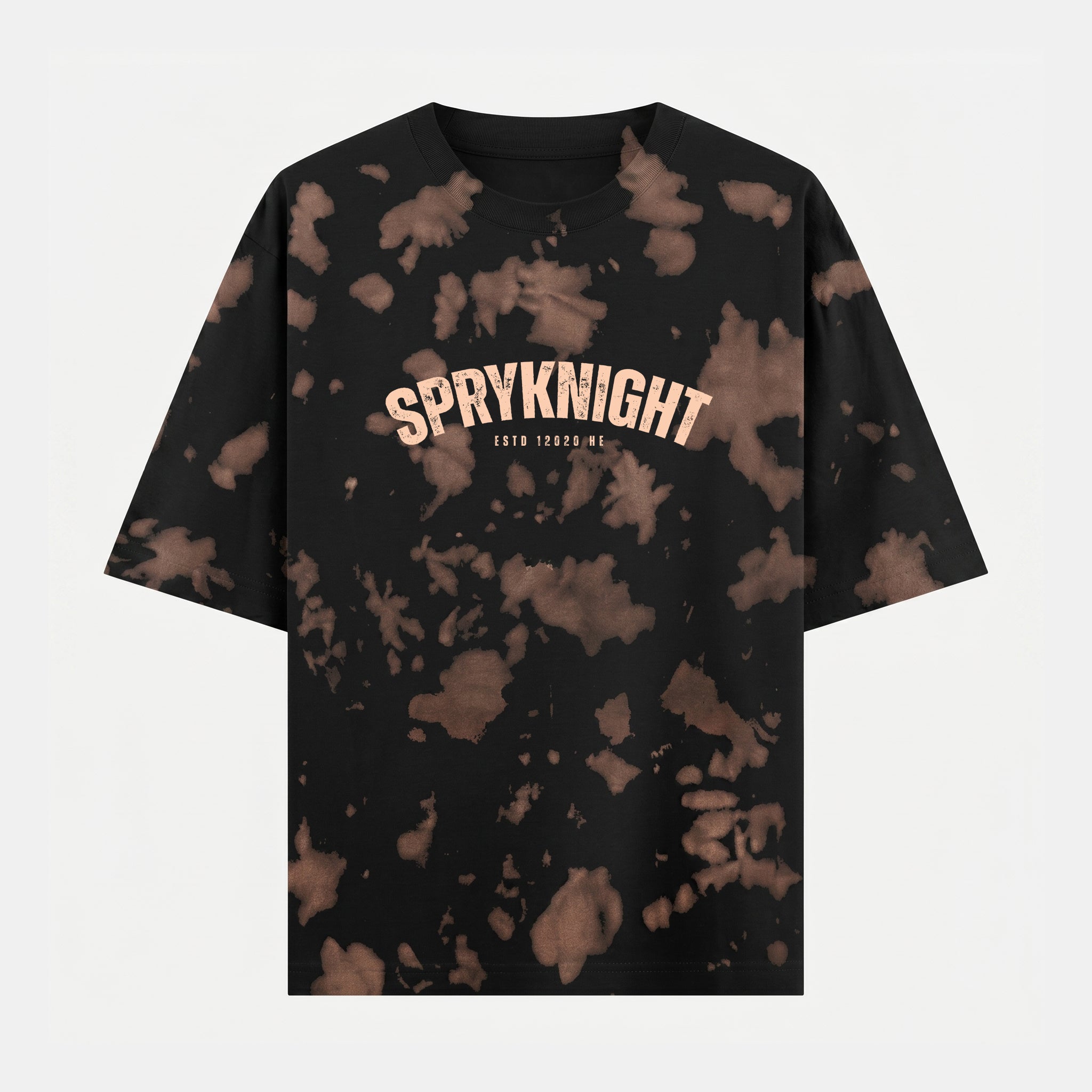 Tie Dye Oversized Grunge Arc Brown-Black T-Shirt (Unisex)
