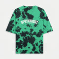 Tie Dye Oversized Grunge Arc Green-Black T-Shirt (Unisex)