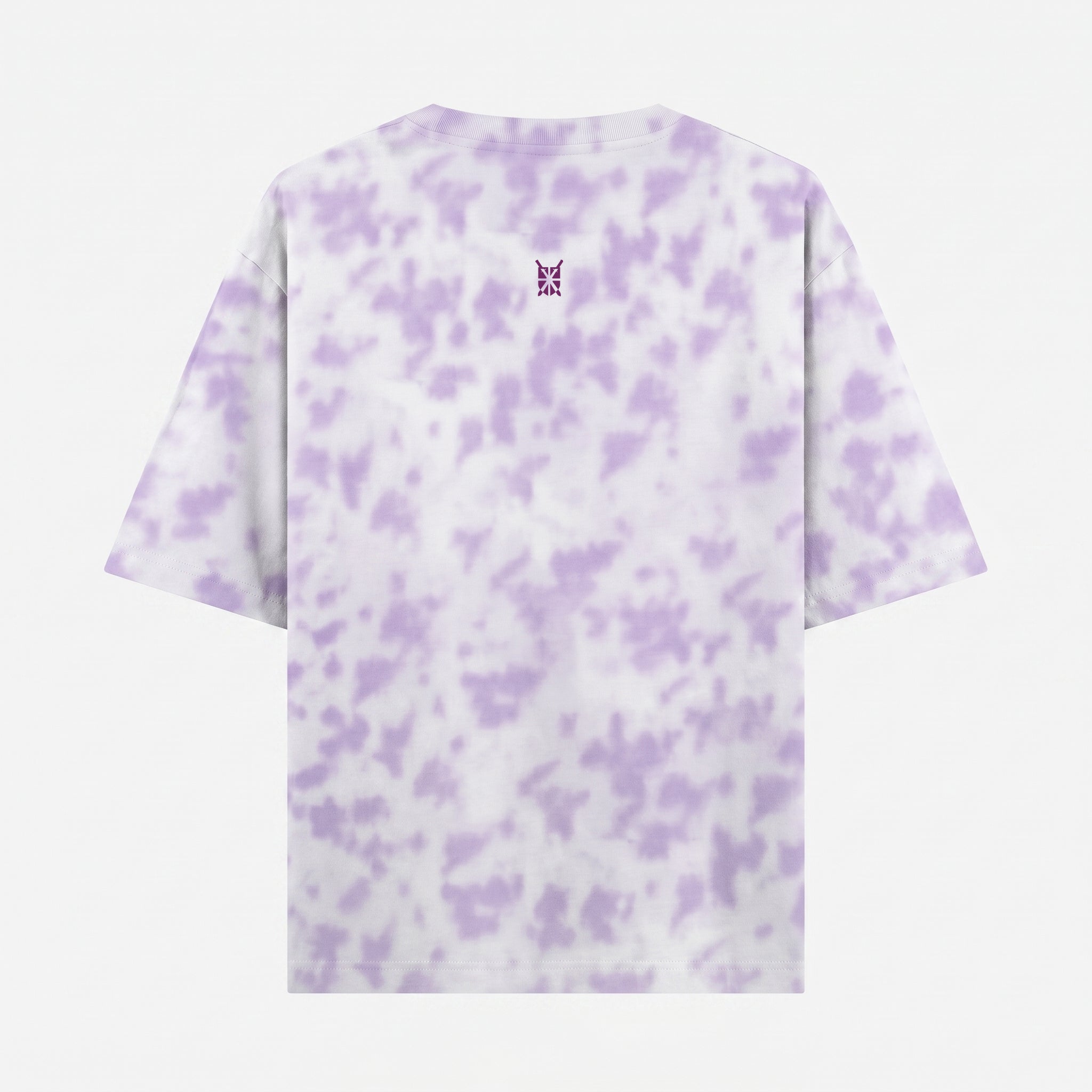 Tie Dye Oversized Grunge Arc White-Lavender T-Shirt (Unisex)