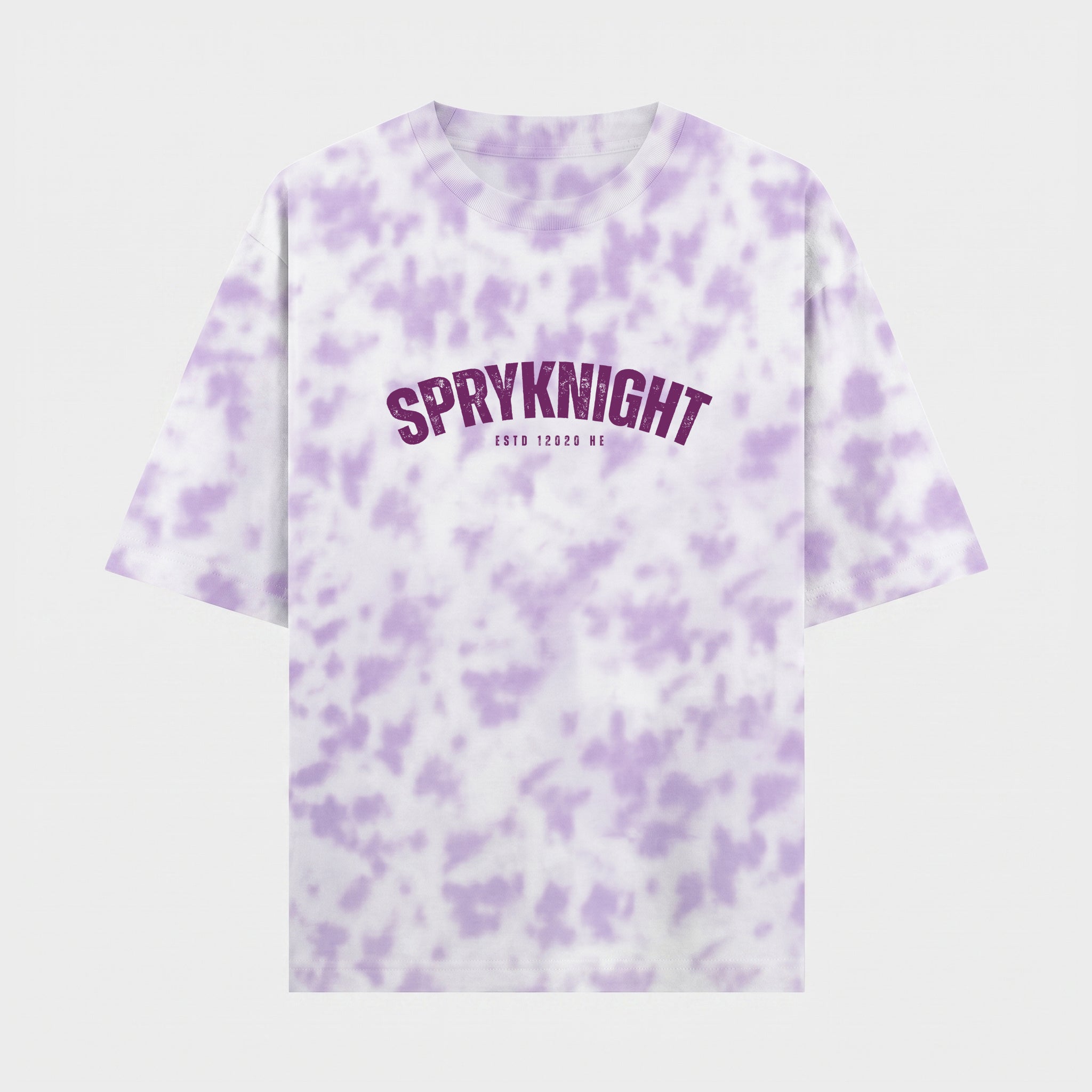 Tie Dye Oversized Grunge Arc White-Lavender T-Shirt (Unisex)