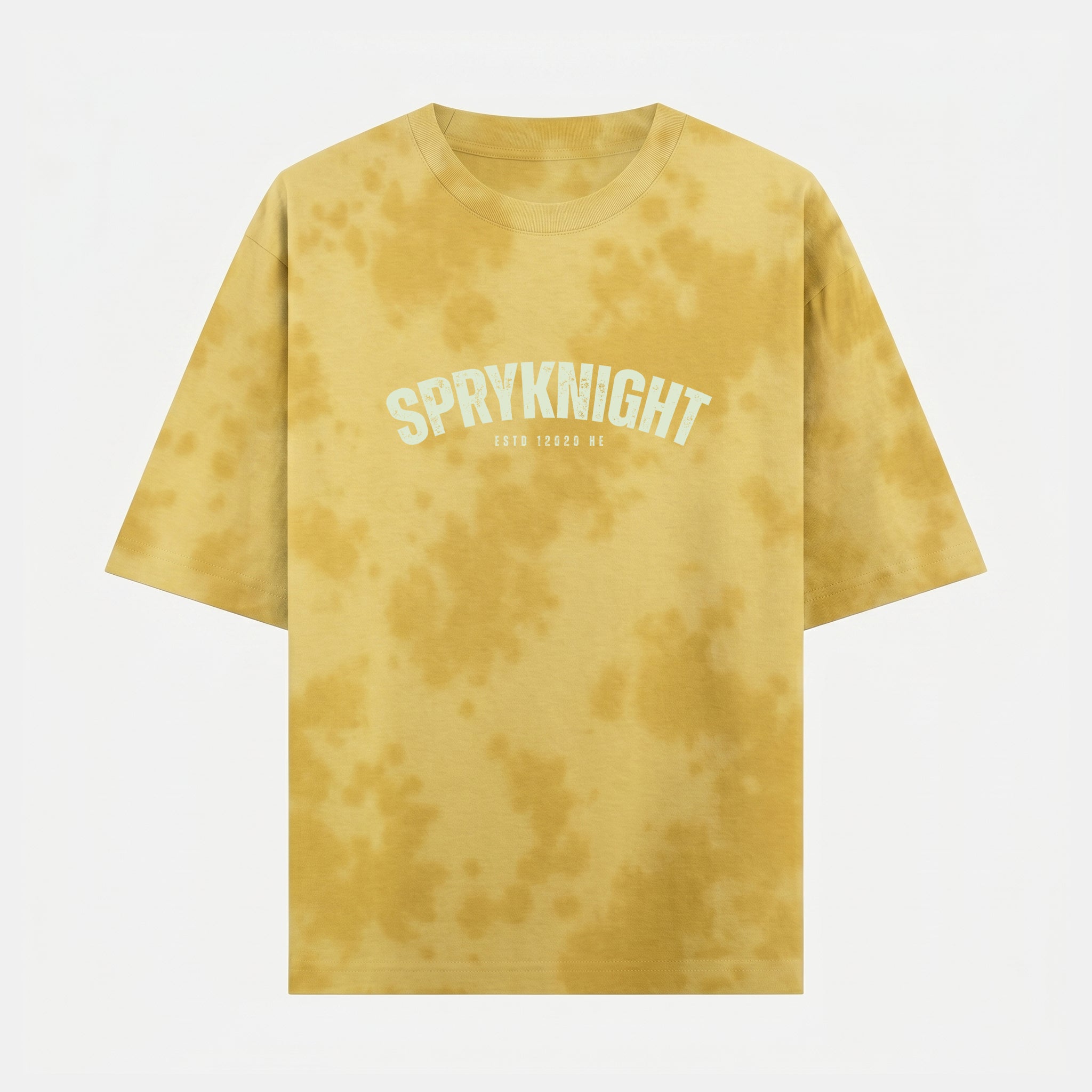 Tie Dye Oversized Grunge Arc Yelllow T-Shirt (Unisex)
