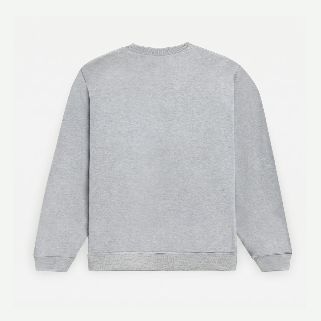 Grey Melange Round Emblem Sweatshirt (Unisex)