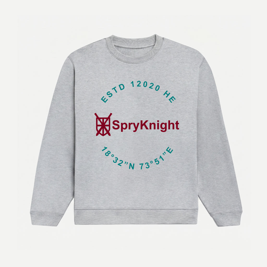 Grey Melange Round Emblem Sweatshirt (Unisex)