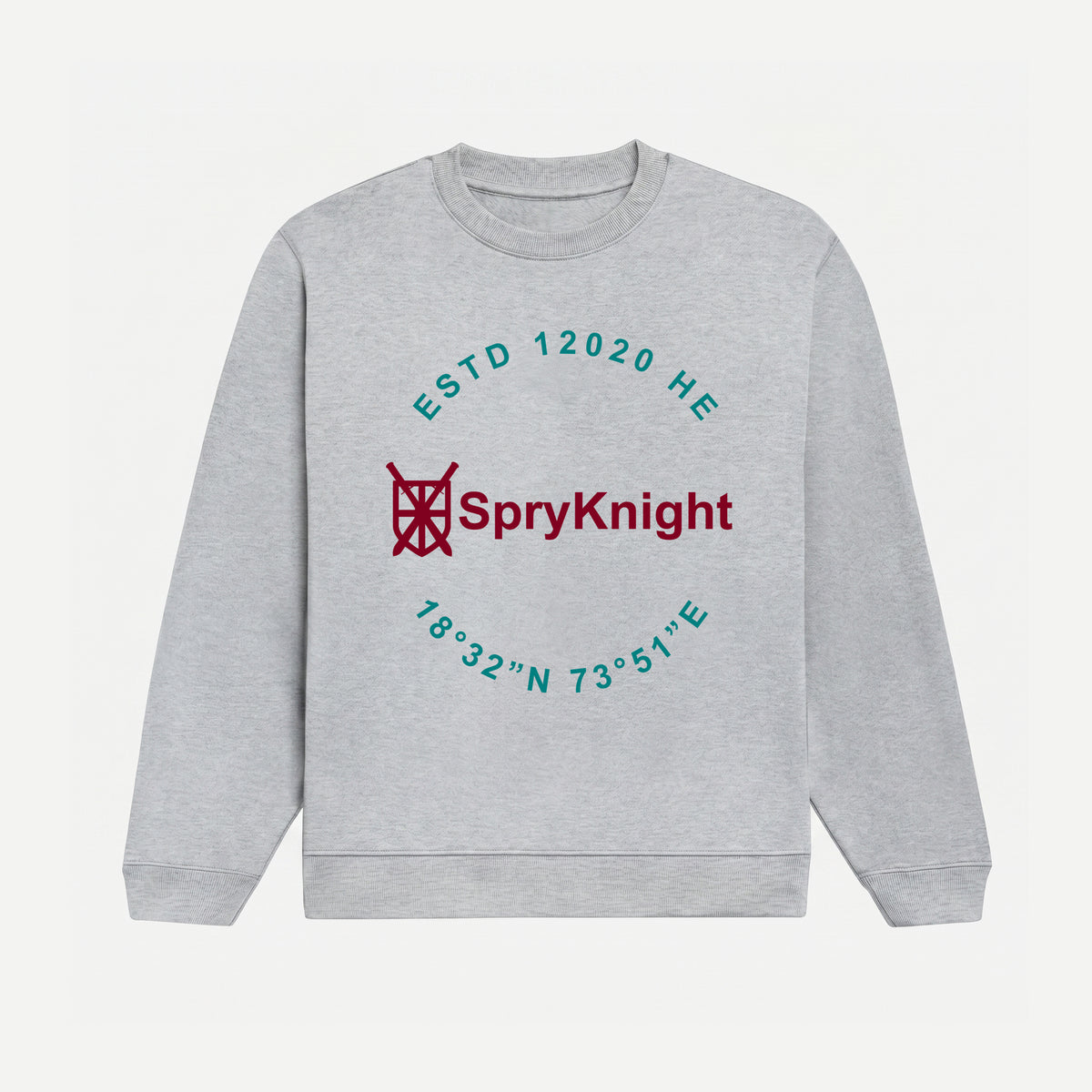 Grey Melange Round Emblem Sweatshirt (Unisex)