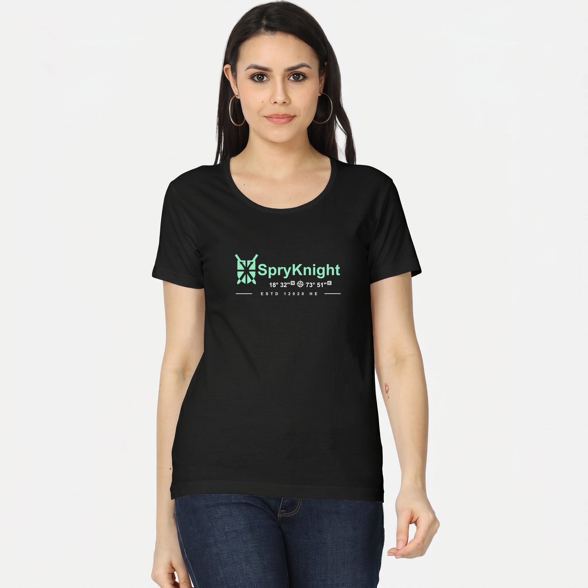 Women's Classic Crew Neck Black T-Shirt