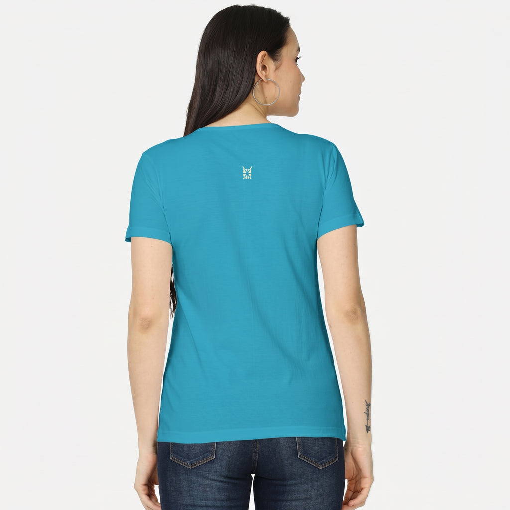 Women's Classic Crew Neck Sky Blue T-Shirt
