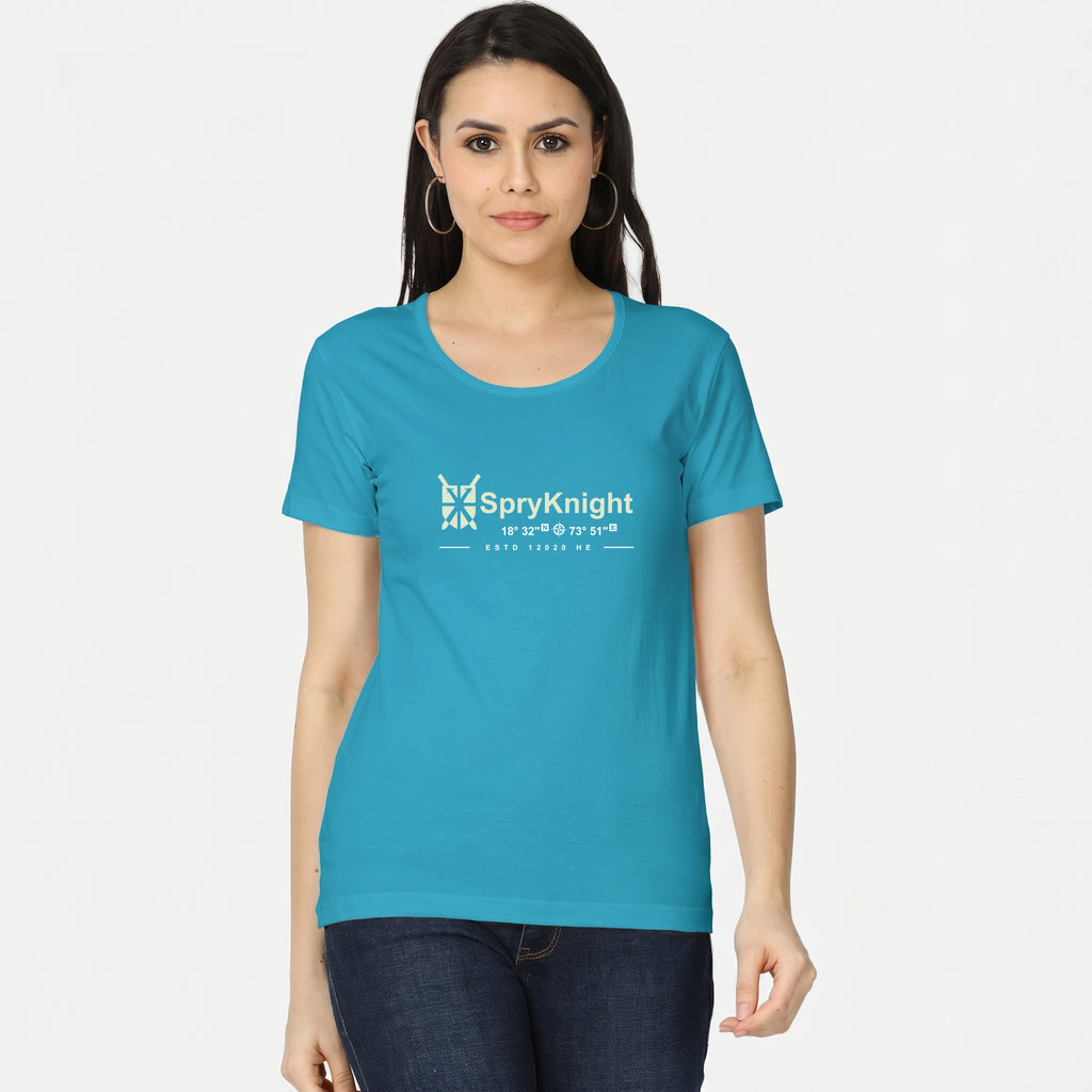 Women's Classic Crew Neck Sky Blue T-Shirt
